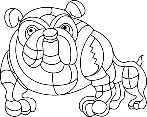 Abstract Bulldog Coloring Page